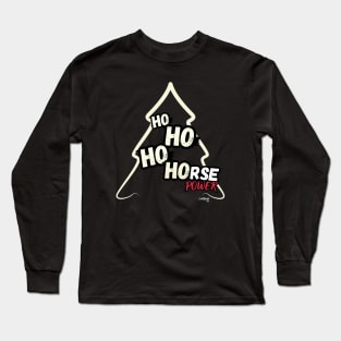 Ho-Ho-Horsepower Simple Tree - A Xmas Christmas December Car Guy Retro Vintage Style Long Sleeve T-Shirt